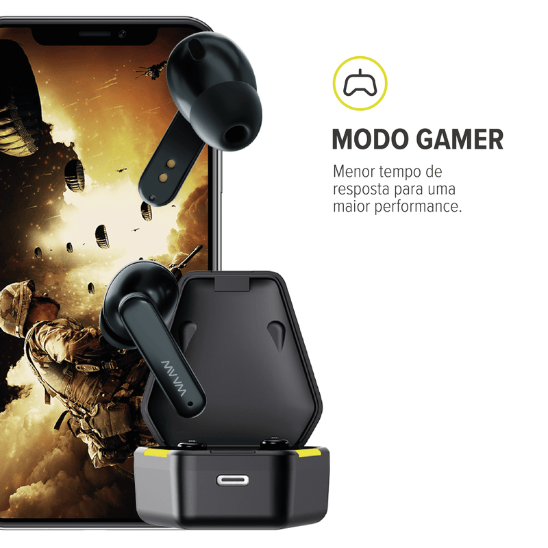 Fone de ouvido gamer WAAW ENERGY 100EBG