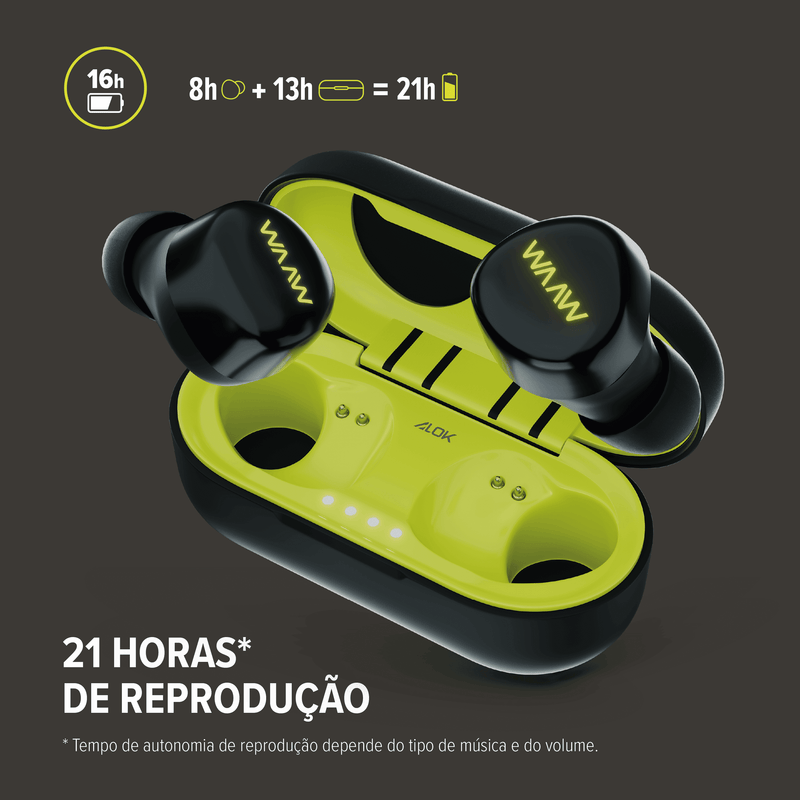 Fone de ouvido bluetooth WAAW MOB 100EB