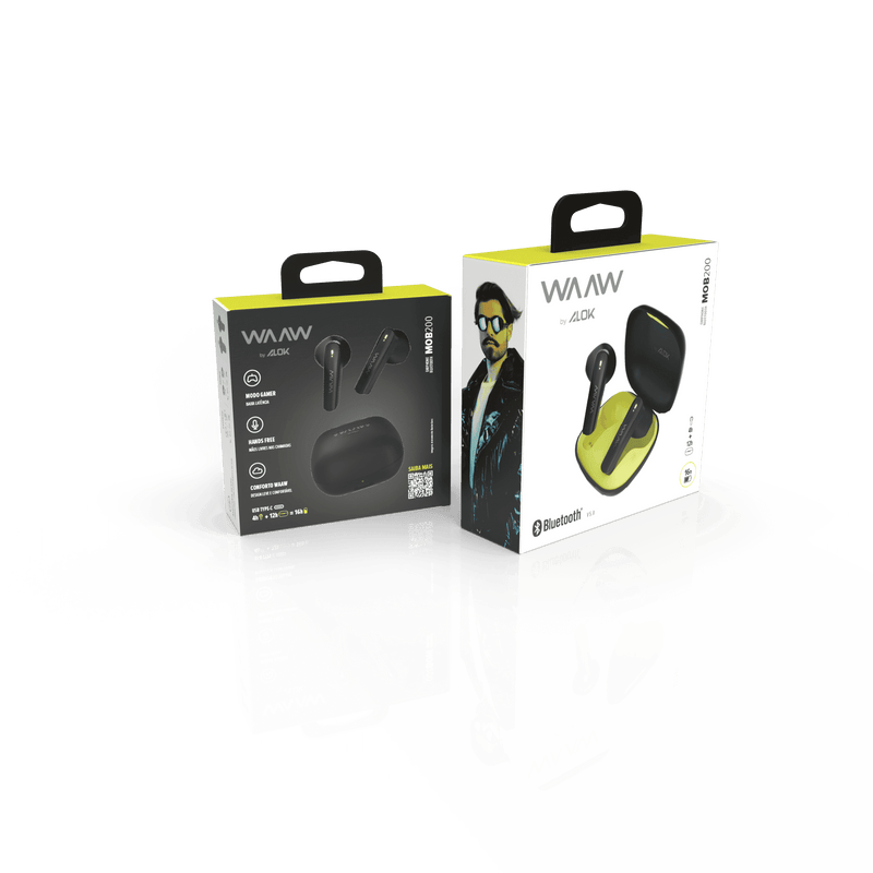 Fone de ouvido bluetooth WAAW MOB 200EB