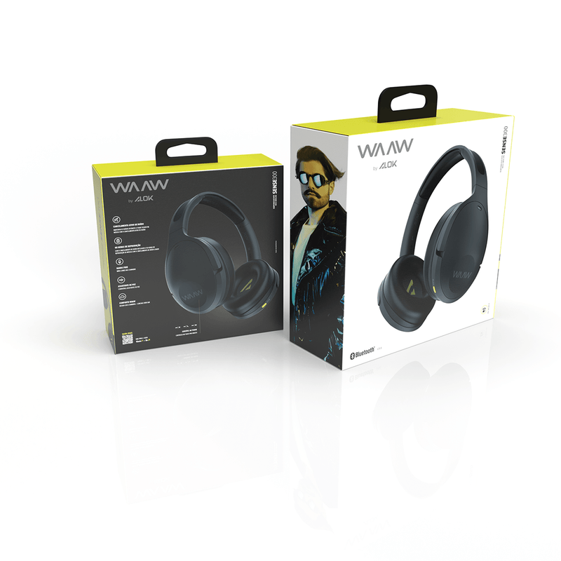 Fone de ouvido Bluetooth WAAW SENSE 300HBNC